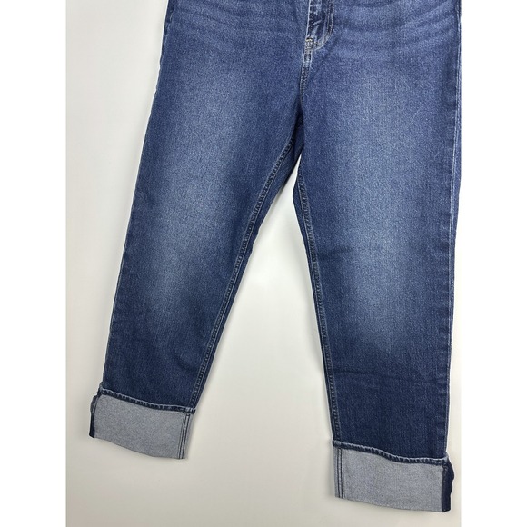 NWT Gap High Rise Cuffed '90s Slim Straight Jeans Blue Denim Plus Size 33 16 - Picture 5 of 12